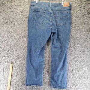 Levis Jeans Womens Size 16 Blue 505 Straight Stretch Denim Classic